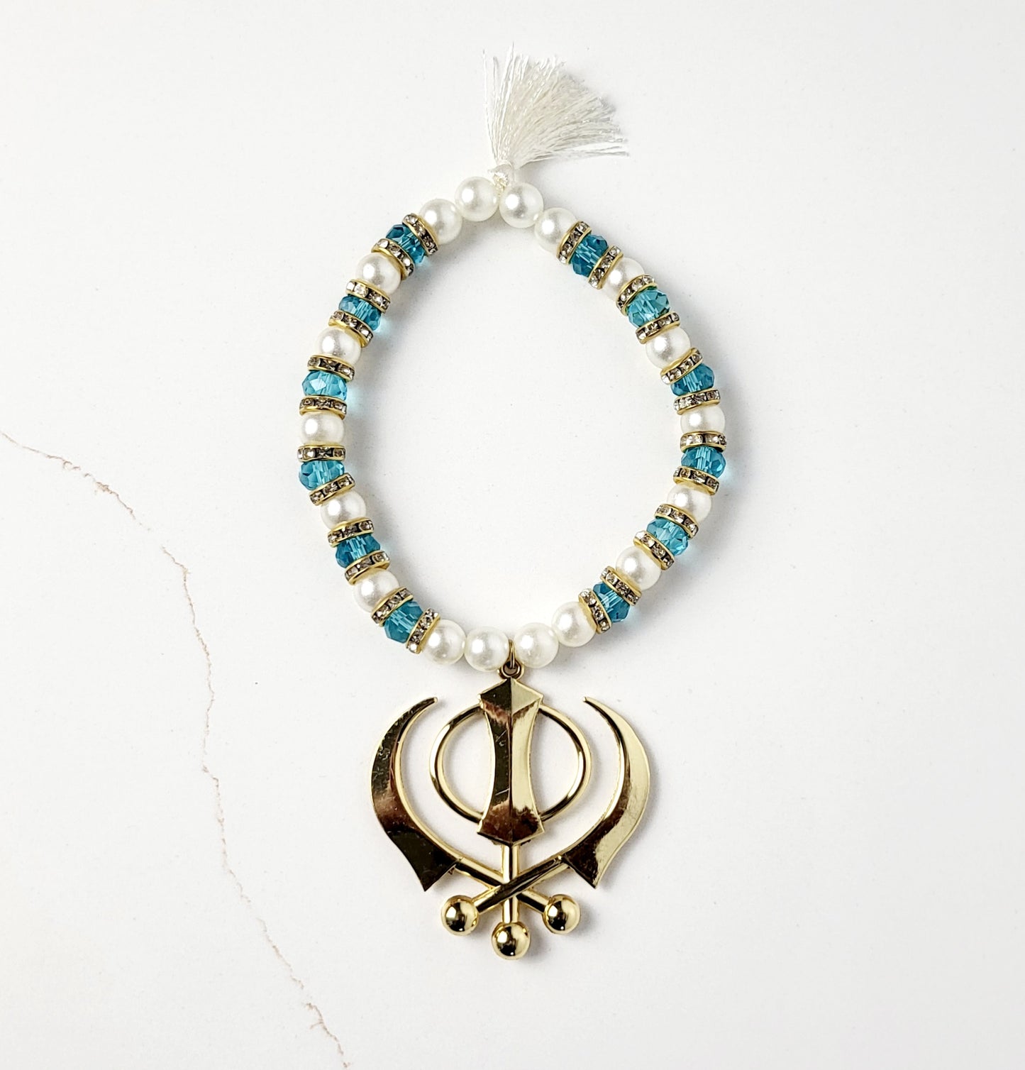 Khanda, Beads, Punjabi Car Hanging, Sikh Car/Home/Office Décor