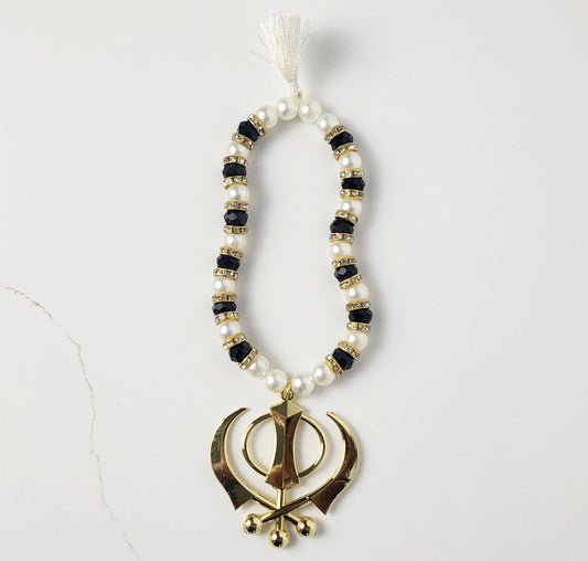 Khanda, Beads, Punjabi Car Hanging, Sikh Car/Home/Office Décor