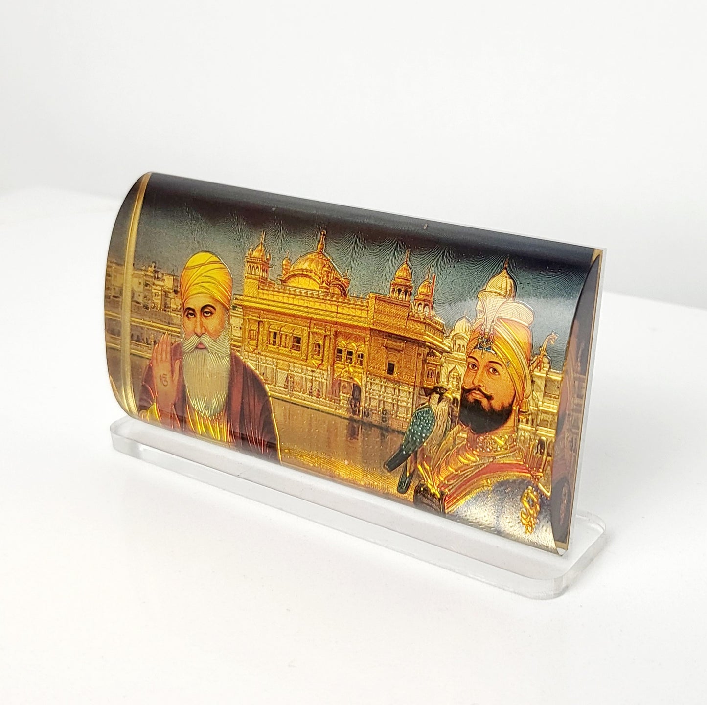 Guru Gobind Singh Ji and Guru Nanak Dev Ji with Golden temple - Car Dashboard / Home / Office Decor