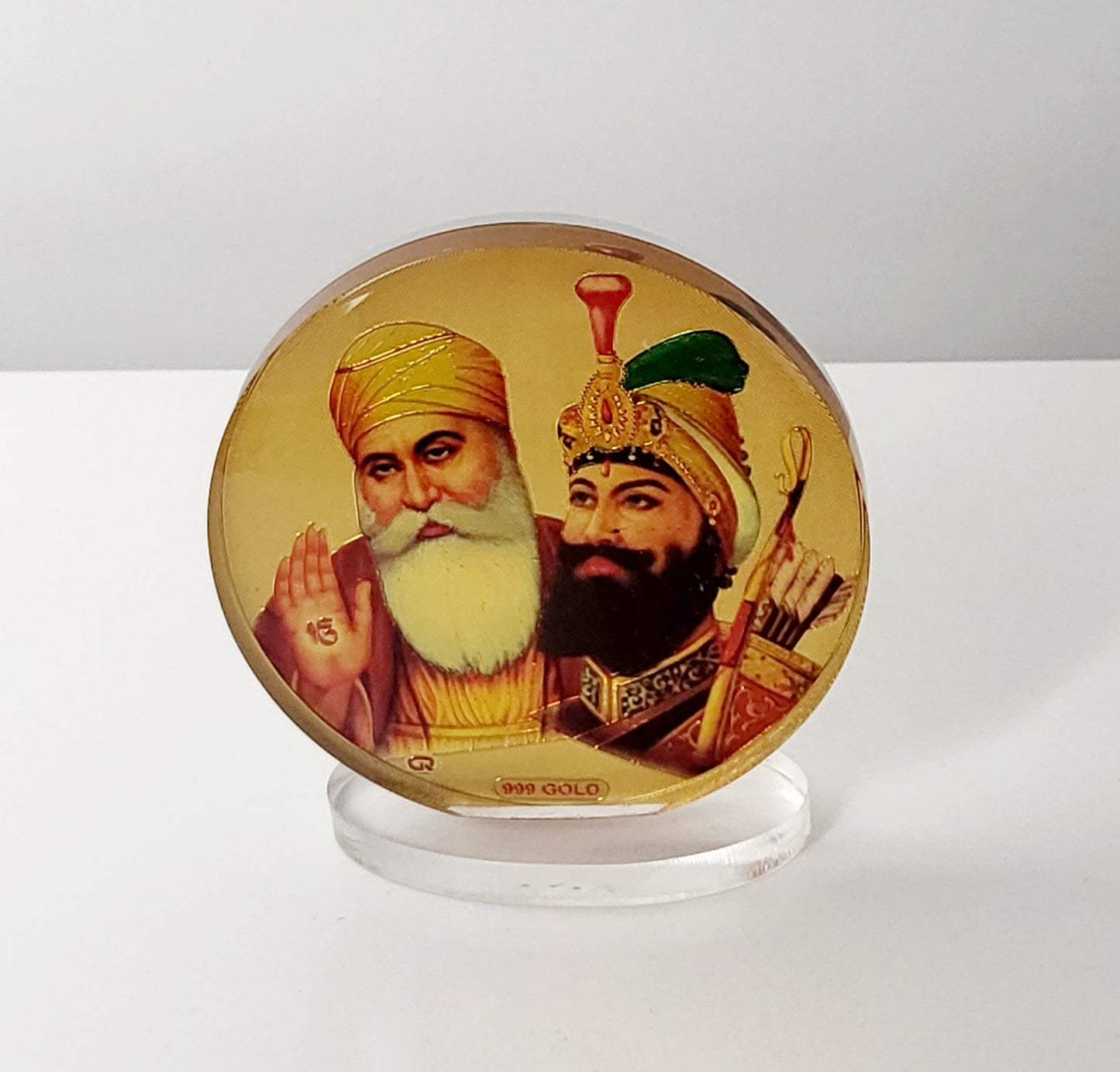 Guru Gobind Singh Ji and Guru Nanak Dev Ji with Golden temple - Car Dashboard / Home / Office Decor