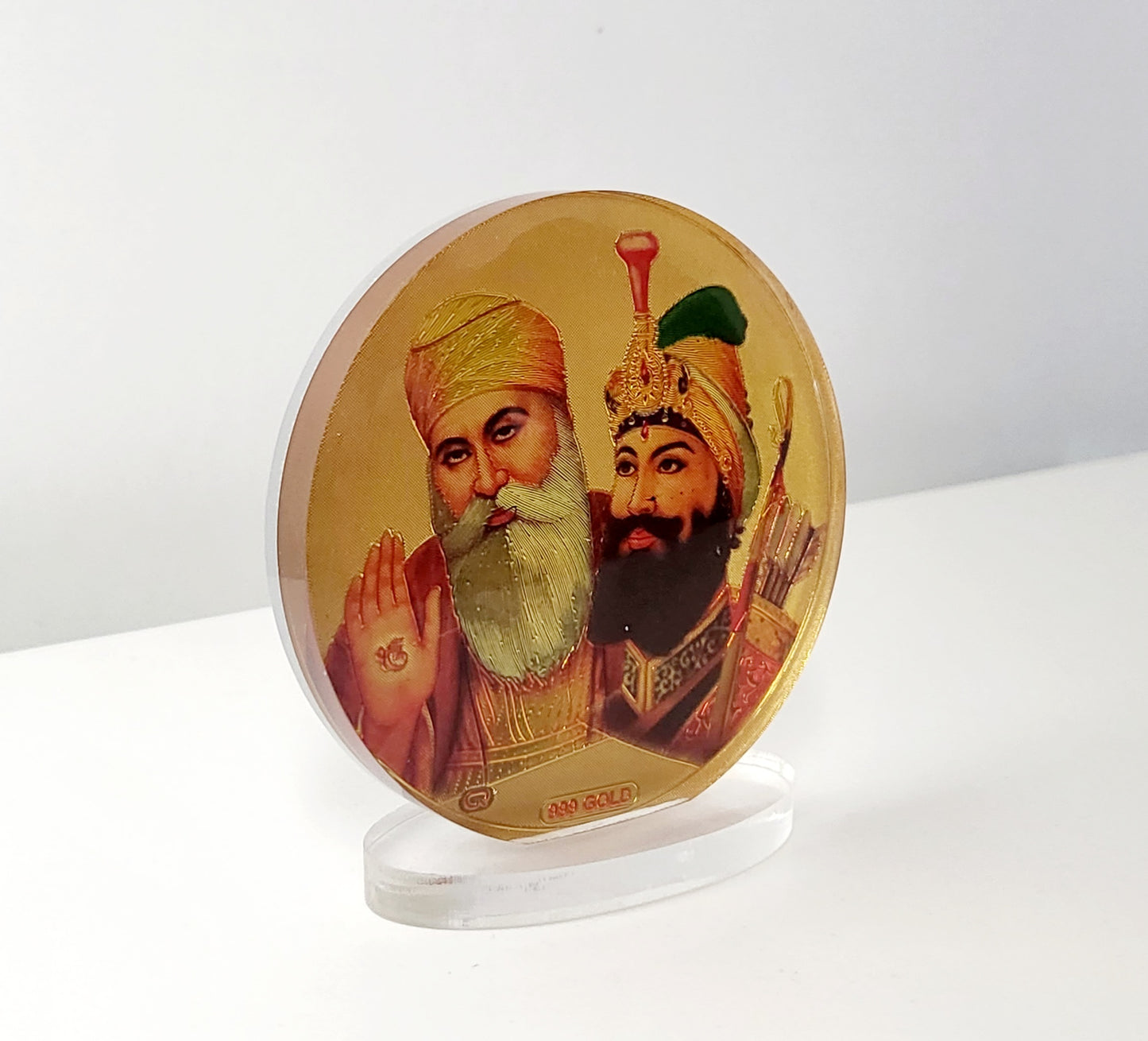 Guru Gobind Singh Ji and Guru Nanak Dev Ji with Golden temple - Car Dashboard / Home / Office Decor