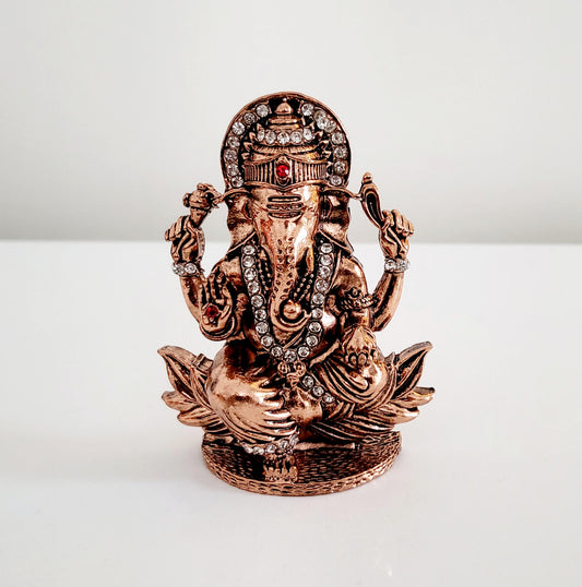 Ganesh Ji (Rose Gold - Copper Color) - Car Dashboard / Home / Office Accessories