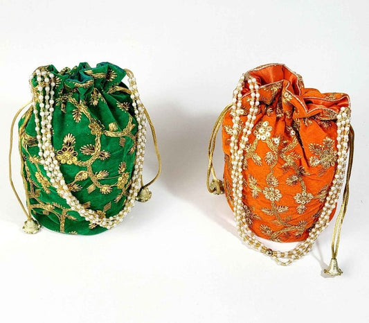 Velvet Zari Potli Bags